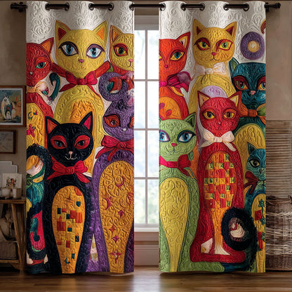 Hearth Cats Quilted Curtains NCU0PTT2174