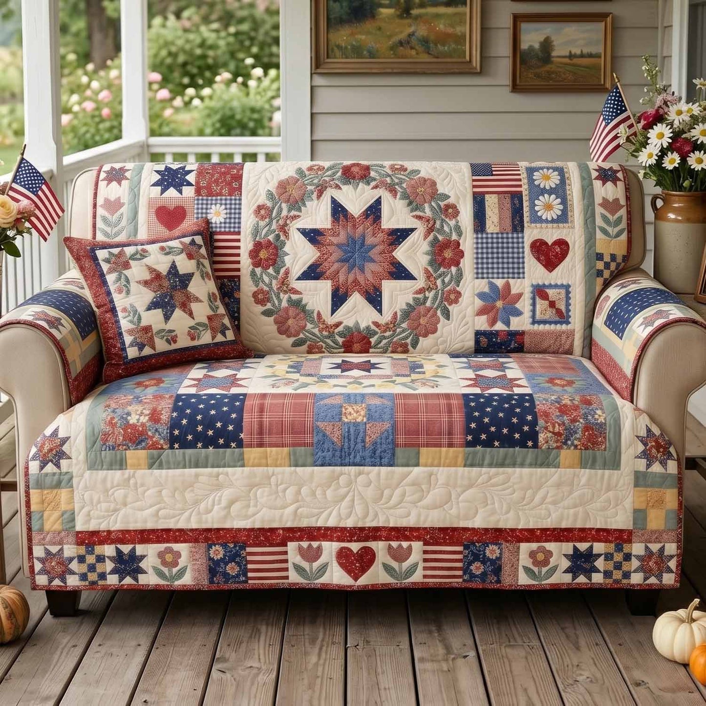Hearth Star Quilted Sofa Cover NCU0NXD1888