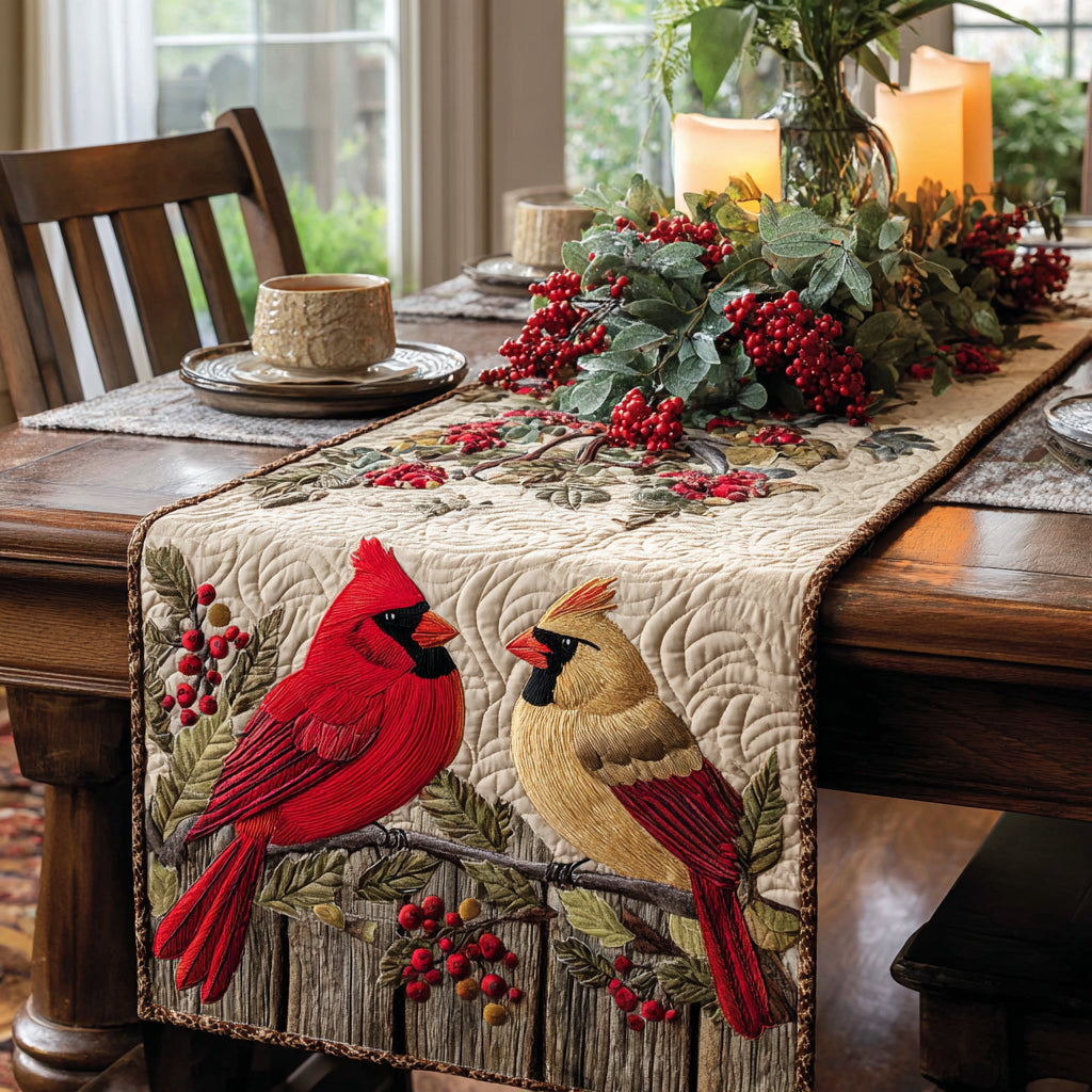 Hearthside Cardinals Quilted Table Runner NCU0DV1184