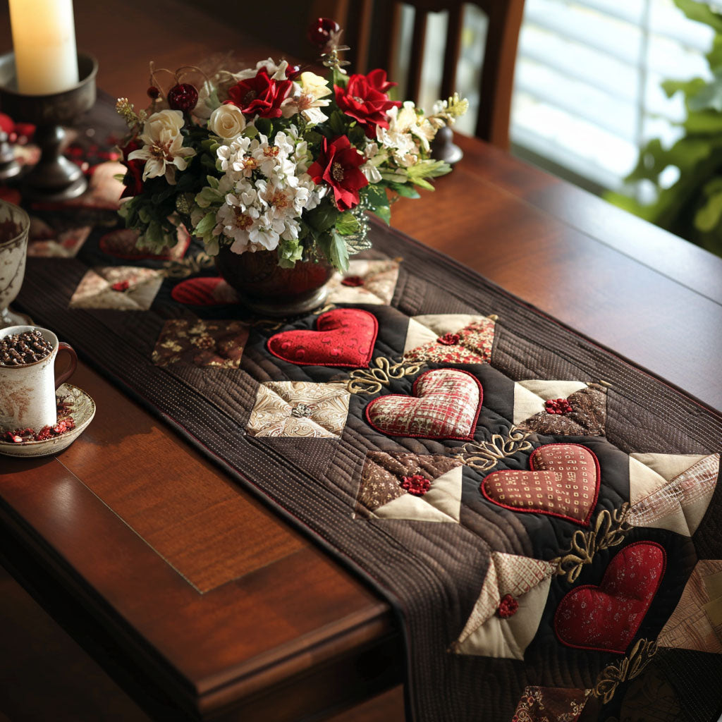 Hearthside Hearts Quilted Table Runner NCU0PTT2773