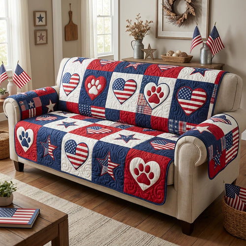 Heartland Pride Quilted Sofa Cover NCU0NTV1091