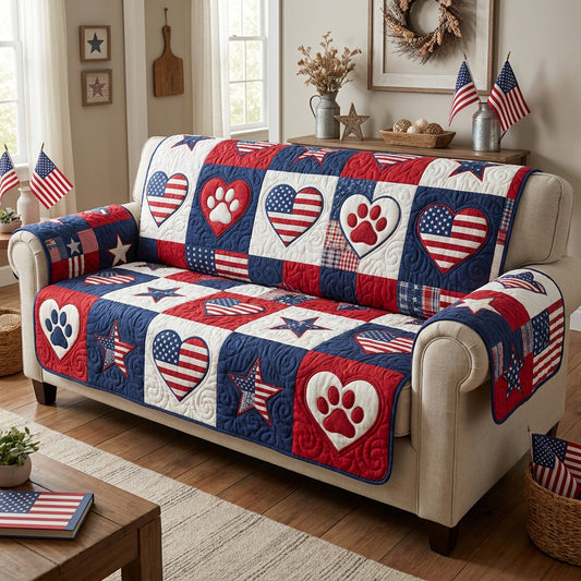 Heartland Pride Quilted Sofa Cover NCU0NTV1091