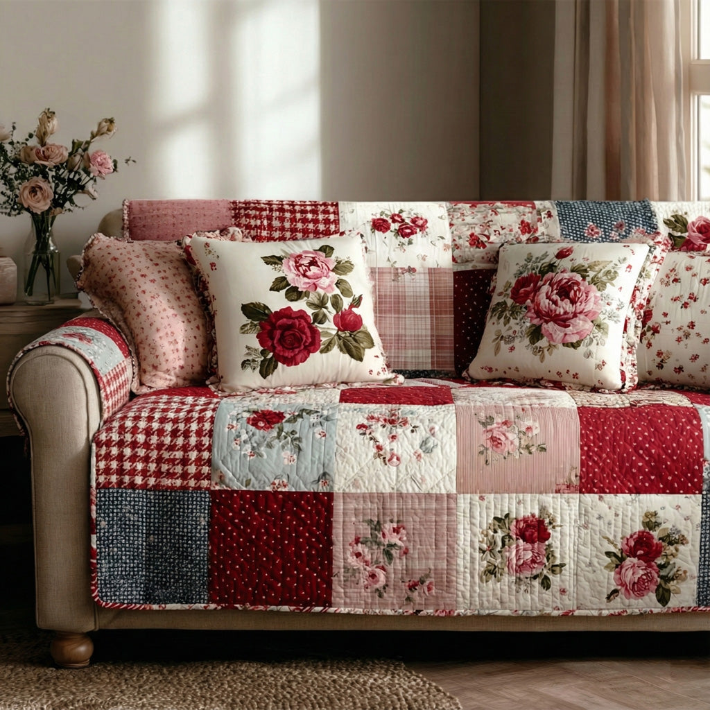 Heartstrings Harmony Quilted Sofa Cover NCU0LDH204