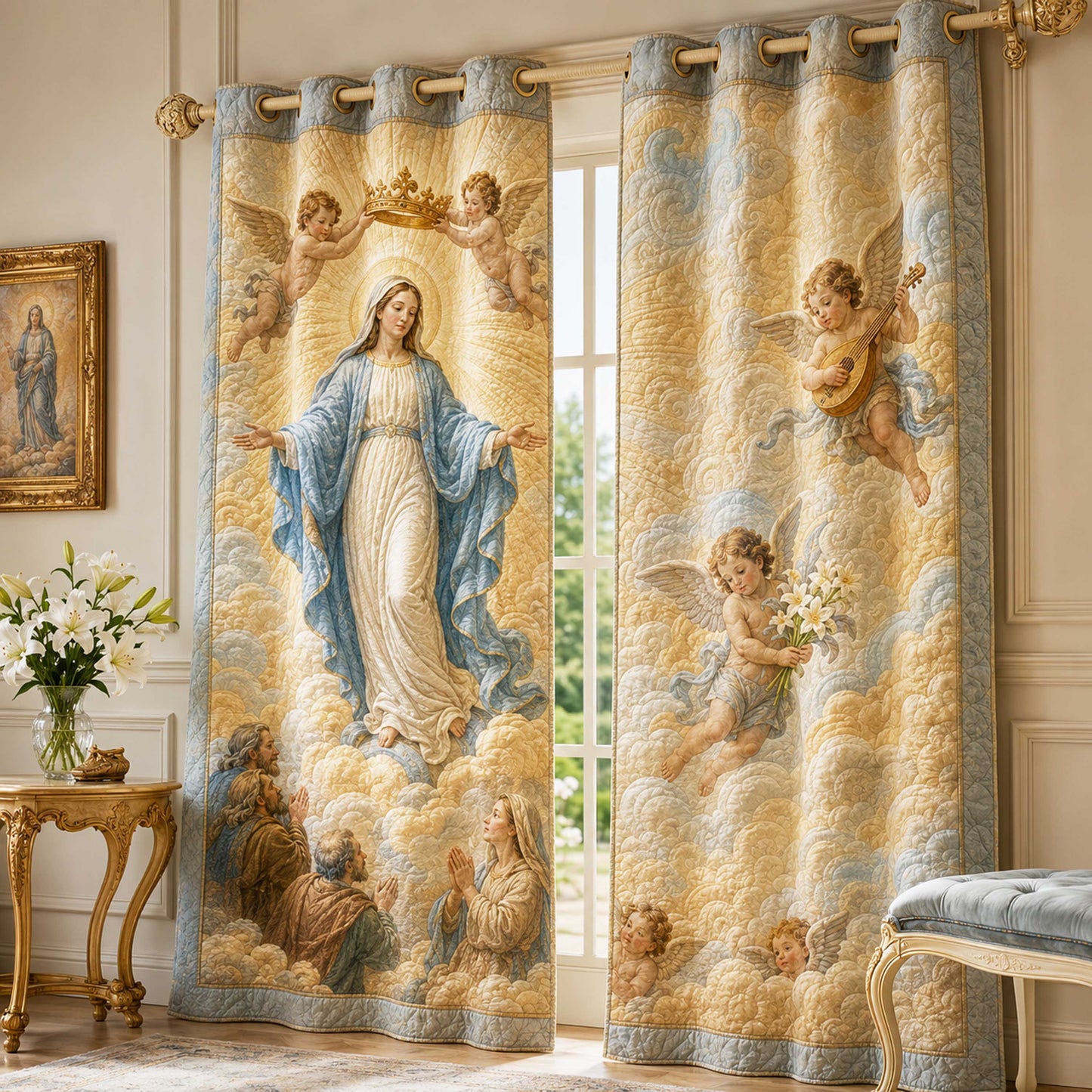 Heaven Queen Quilted Curtains NCU0NTD2111