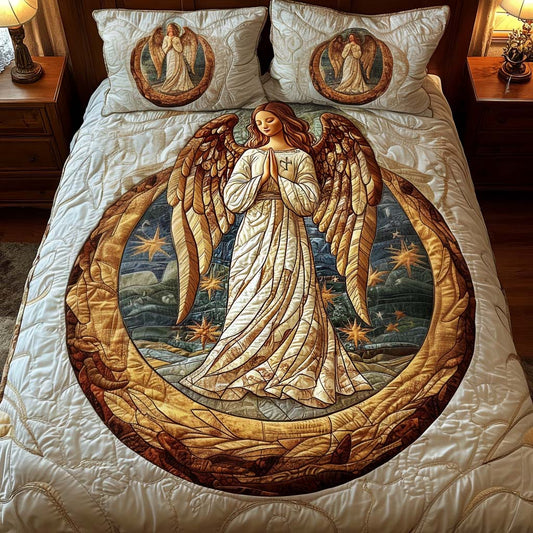 Heavenly Glow 3-Piece Quilted Bedding Set NCU0NNT128