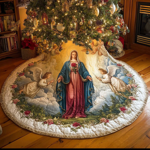 Heavenly Blessing Angel Christmas Quilted Tree Skirt NCU0HTT038