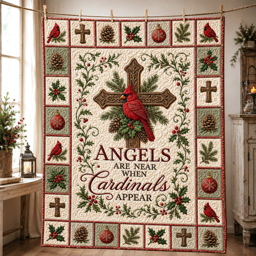Heavenly Cardinal Quilted Blanket NCU0NTV1153