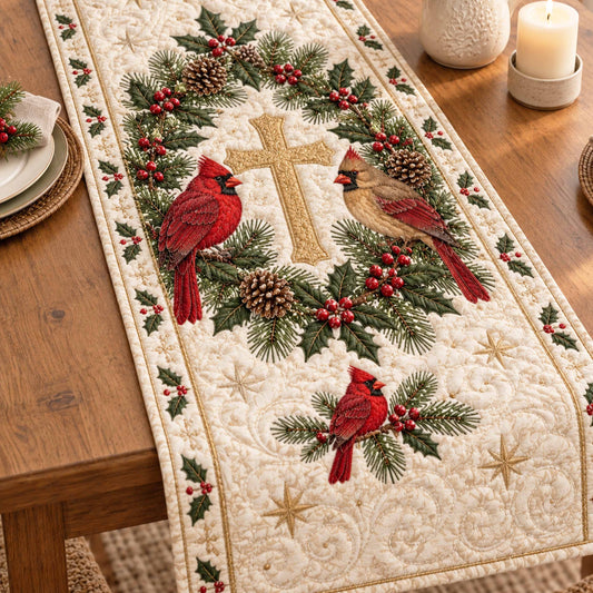 Heavenly Cardinal Quilted Table Runner NCU0NTD2341