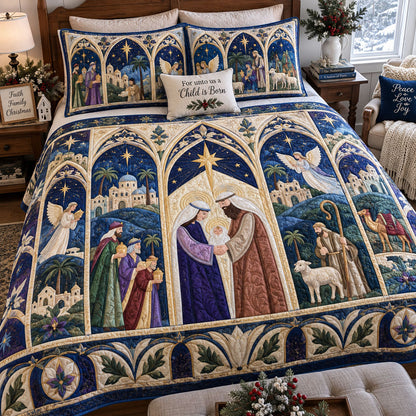 Heavenly Christmas 3-Piece Quilted Bedding Set NCU0PTT3469