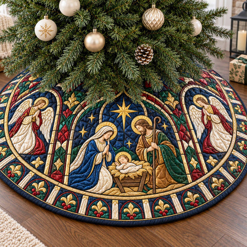 Heavenly Gift Christmas Quilted Tree Skirt NCU0NTD2285