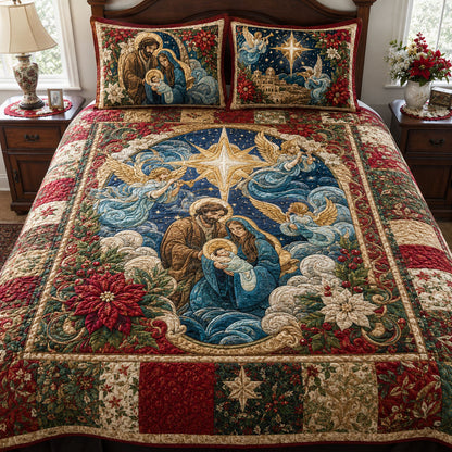 Heavenly Nativity 3-Piece Quilted Bedding Set NCU0PTT3385