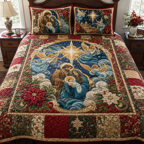 Heavenly Nativity 3-Piece Quilted Bedding Set NCU0PTT3385