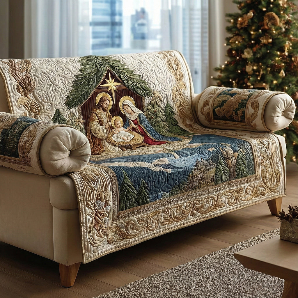 Heavenly Night Nativity Quilted Sofa Cover NCU0LDH054