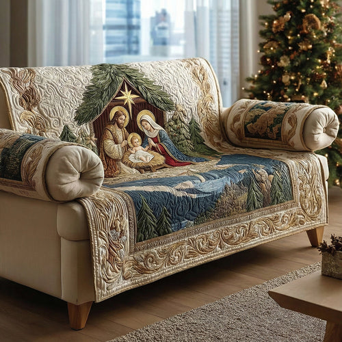 Heavenly Night Nativity Quilted Sofa Cover NCU0LDH054
