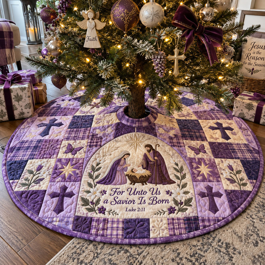 Heavenly Violet Christmas Quilted Tree Skirt NCU0PTT3512