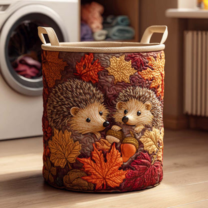 Hedgehog Hideaway Quilted Laundry Basket NCU0NTD060