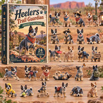CHRISTMAS KICKOFF 40% OFF - Heelers Trail Guardian Advent Calendar 2026 - 24-Day Festive Countdown, Acrylic Charms Blind Box - Gift For Dog Lovers AC0TH238