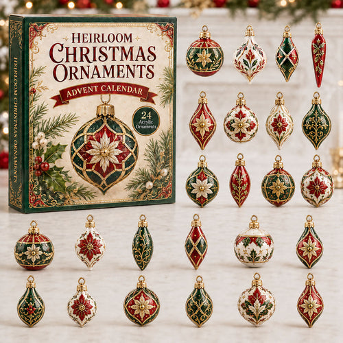 CHRISTMAS KICKOFF 40% OFF - Heirloom Christmas Advent Calendar 2026 - 24-Day Festive Countdown, Acrylic Charms Blind Box - Gift For Christmas Lovers AC0NT030
