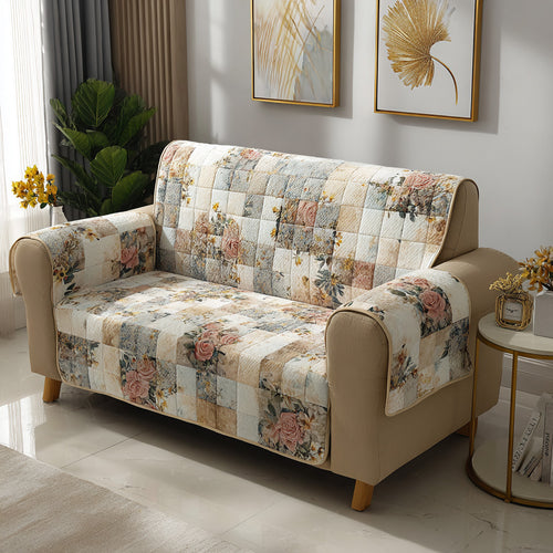 Heirloom Floral Patch Quilted Sofa Cover NCU0LDH739