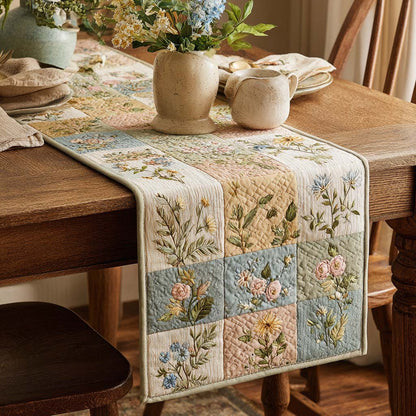 Heirloom Garden Tiles Quilted Table Runner NCU0DQQ0581