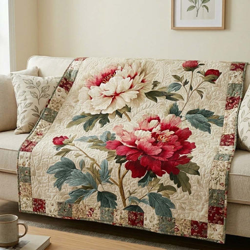 Heirloom Peony Quilted Blanket NCU0DQQ0550