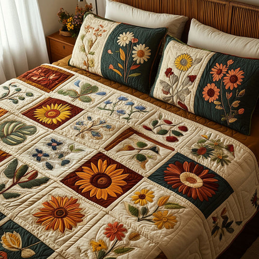 Heirloom Petals 3-Piece Quilted Bedding Set NCU0PTT659
