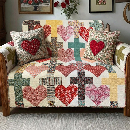Held By His Love Quilted Sofa Cover NCU0LDH336