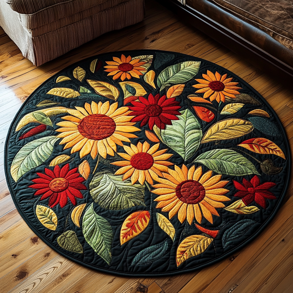 Helianthus Harmony Quilted Round Mat NCU0DV1021