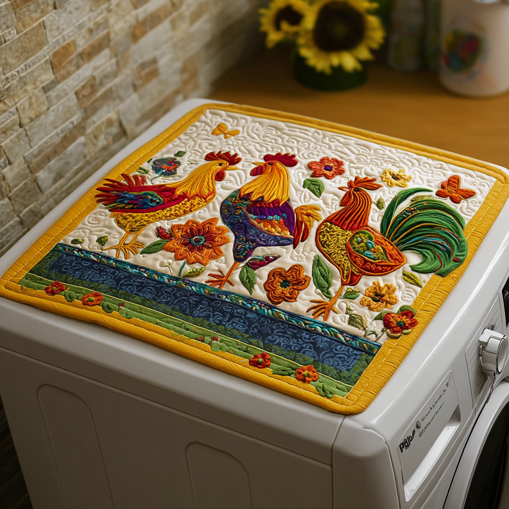 Hen Haven Quilted Washer and Dryer Cover NCU0NNT1323