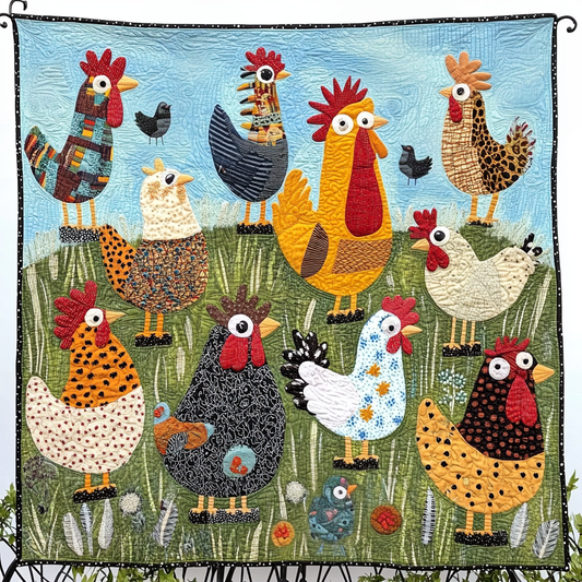 Hen House Harmony Quilted Blanket NCU0DK312