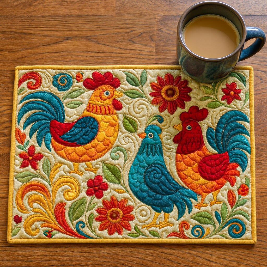 Hen Whisper Quilted Placemat NCU0NNT1314