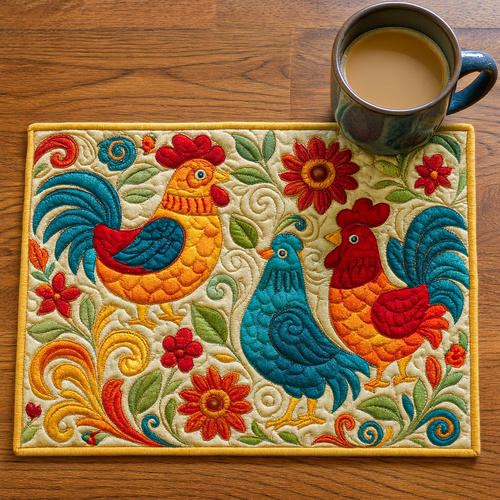 Hen Whisper Quilted Placemat NCU0NNT1314
