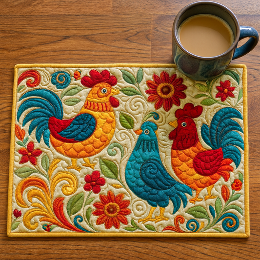 Hen Whisper Quilted Placemat NCU0NNT1314