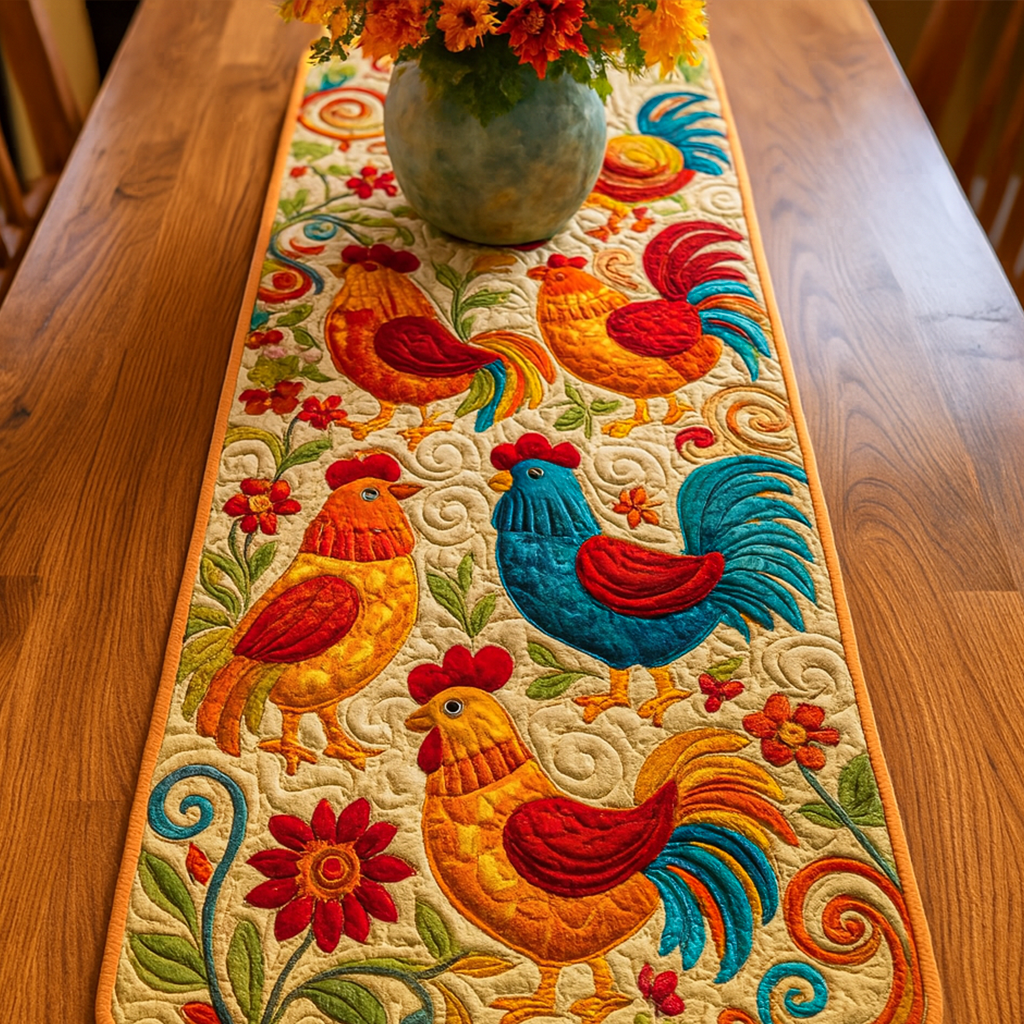 Hen Whisper Quilted Table Runner NCU0NNT1313