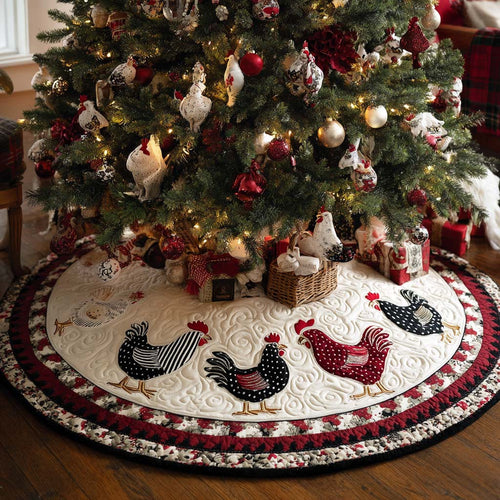Hen Harmony Christmas Quilted Tree skirt NCU0NNT2547