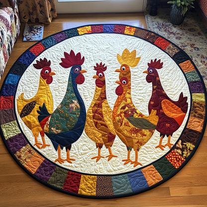 Hen Harmony Quilted Round Mat NCU0TL1412