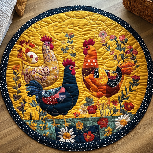 Hen Haven Quilted Round Mat NCU0TL1422