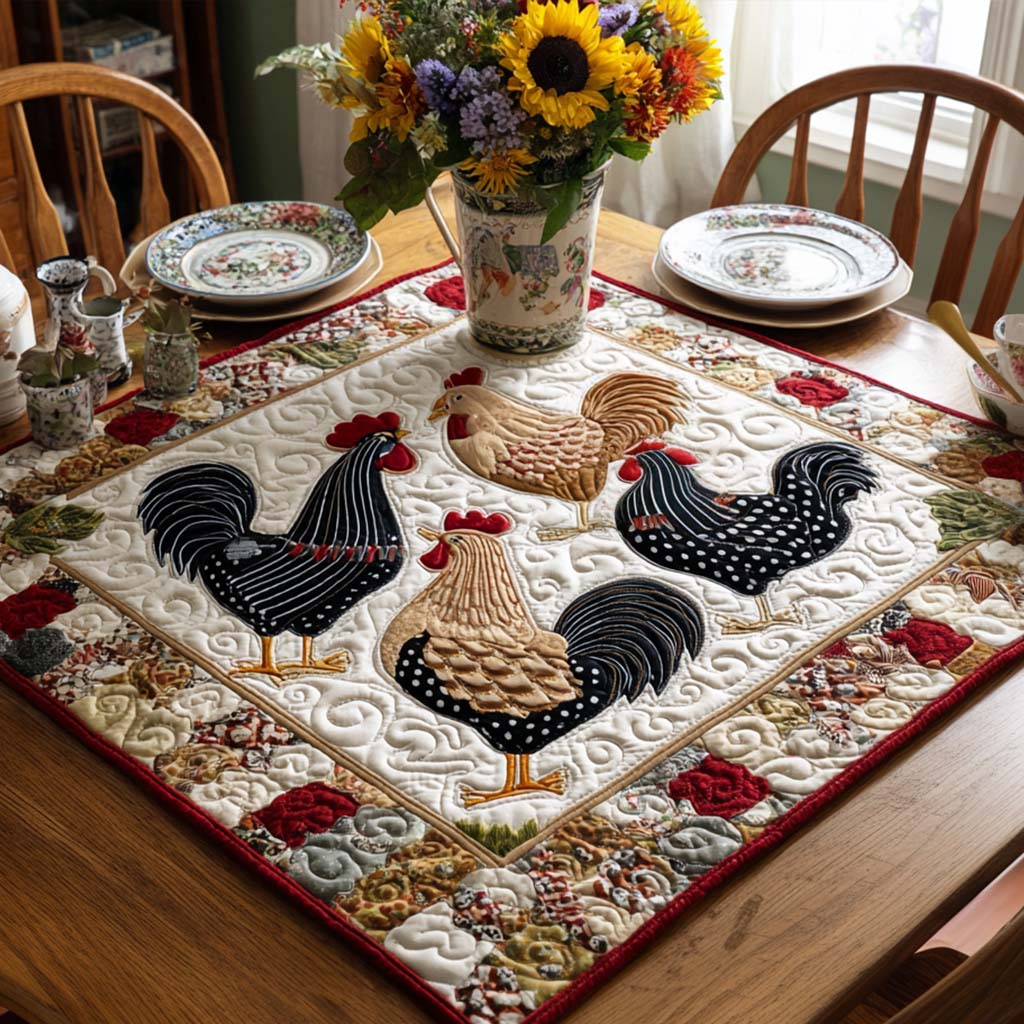 Hen Haven Quilted Table Topper NCU0NNT1089