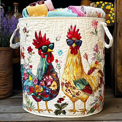 Hen House Harmony Quilted Laundry Basket NCU0PTT771