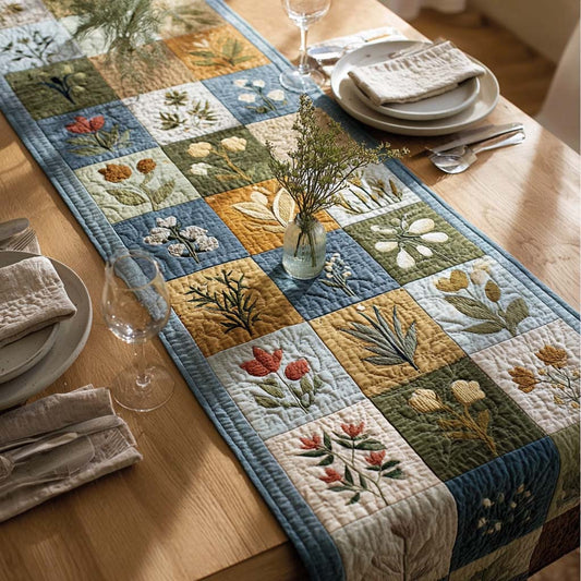 Herb Patchwork Quilted Table Runner NCU0DQQ0562