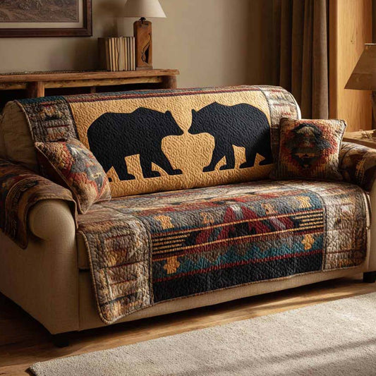 Heritage Bear Quilted Sofa Cover NCU0NXD1486