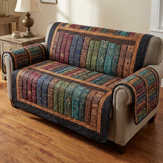 Heritage Bookshelf Quilted Sofa Cover NCU0NTV925