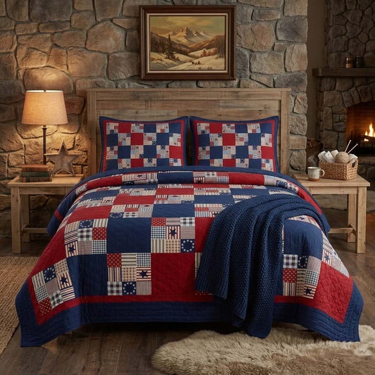 Heritage Cabin 3-Piece Quilted Bedding Set NCU0DQQ0620