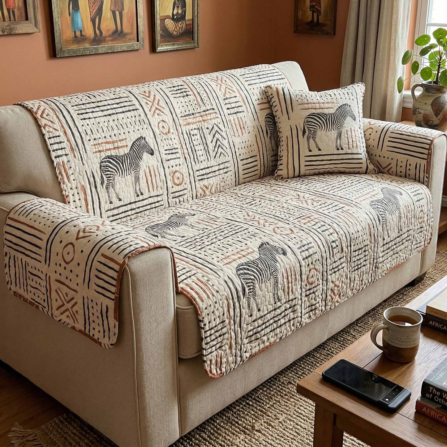 Heritage Fabric Quilted Sofa Cover NCU0NXD1813