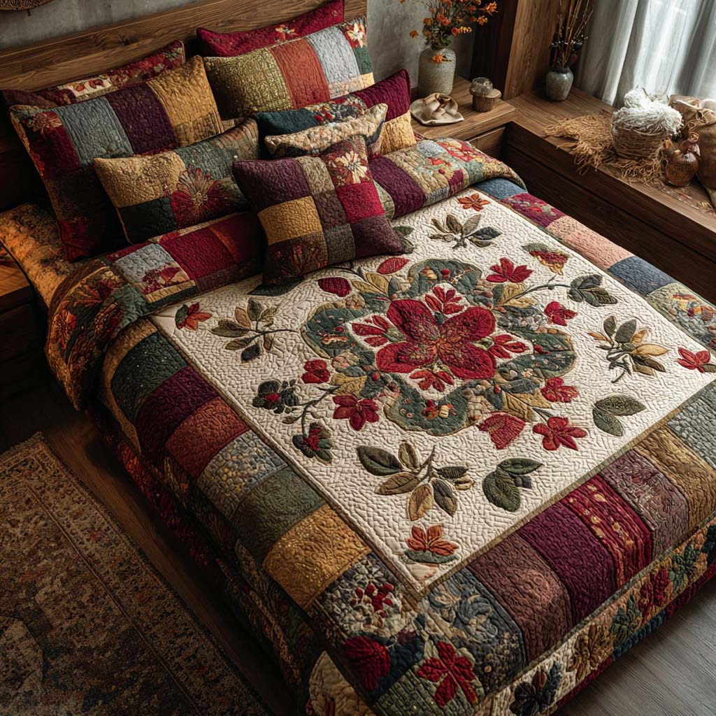 Heritage Folk 3-Piece Quilted Bedding Set NCU0DQQ0342