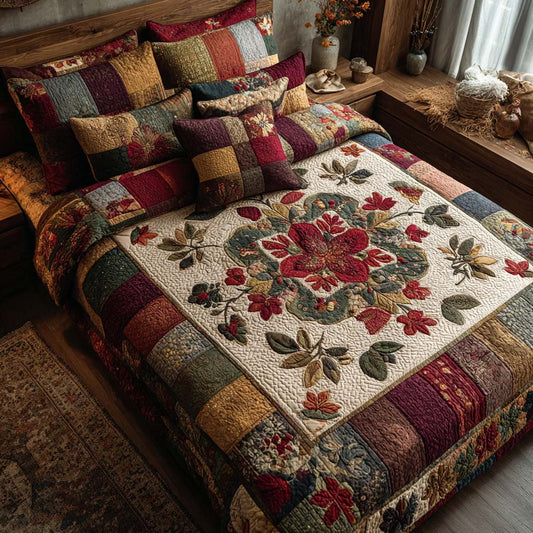 Heritage Folk 3-Piece Quilted Bedding Set NCU0DQQ0342