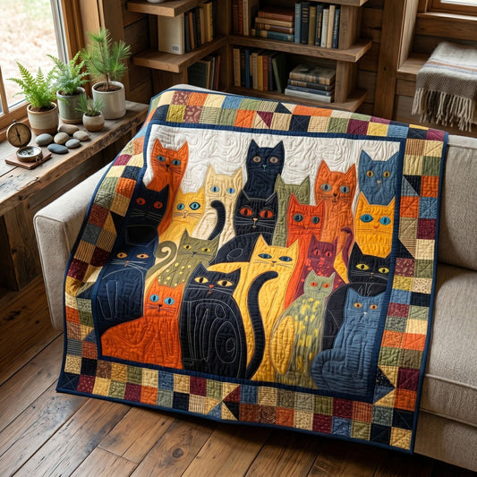 Heritage Hearth Feline Quilted Blanket NCU0PTT3139