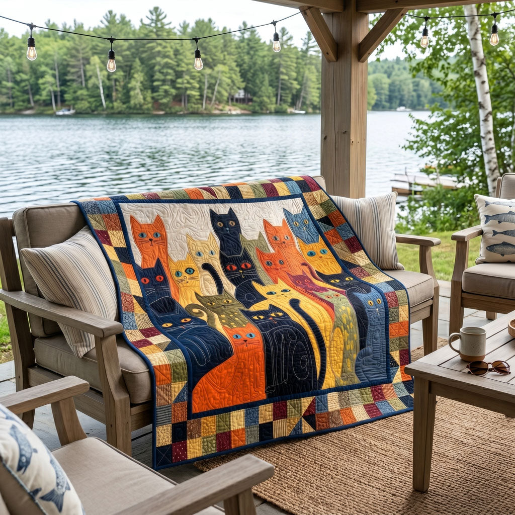 Heritage Hearth Feline Quilted Blanket NCU0PTT3139