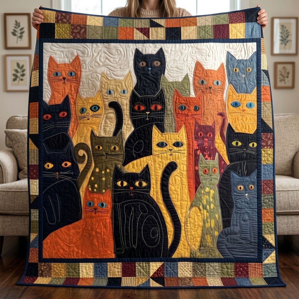 Heritage Hearth Feline Quilted Blanket NCU0PTT3139