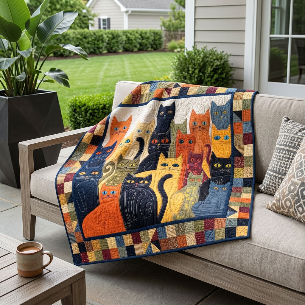 Heritage Hearth Feline Quilted Blanket NCU0PTT3139